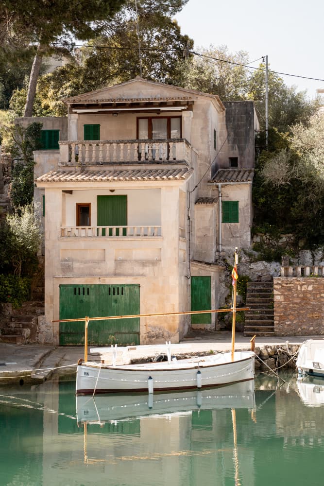 Mediterranean Boathouse by Henrike Schenk — canvas wall art