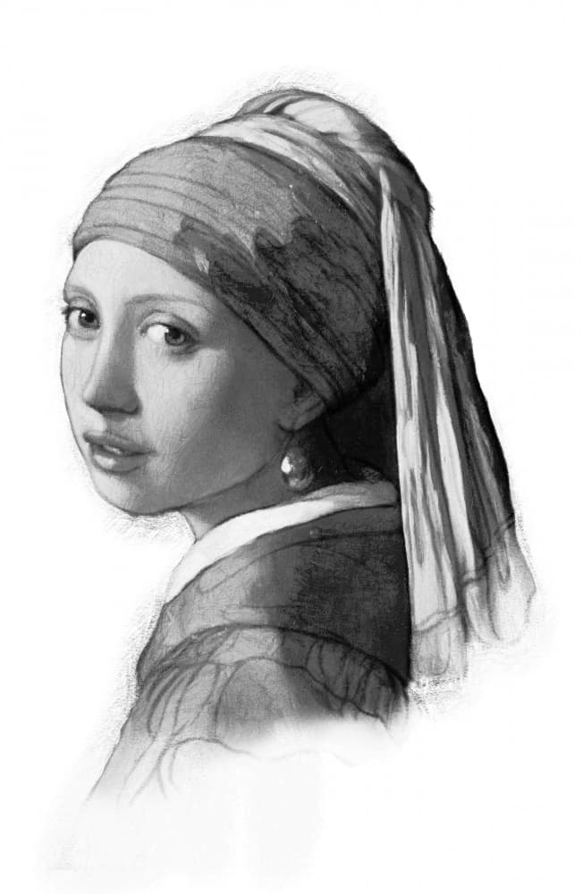 Woman With Pearl Earring by Marja van den Hurk — canvas wall art