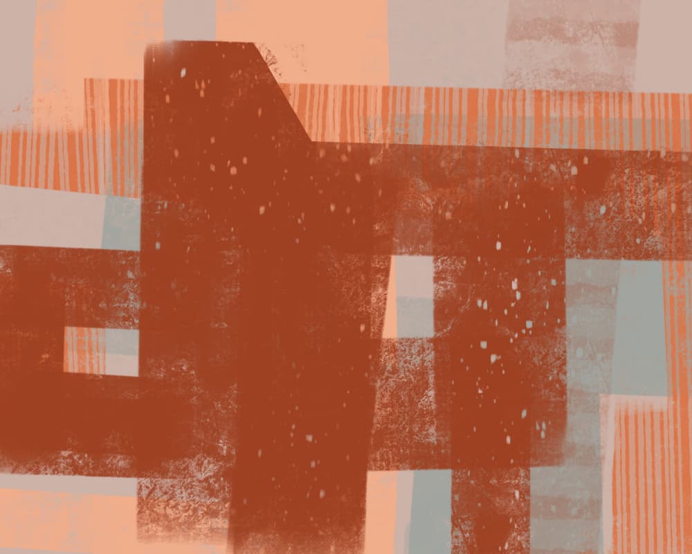Rust Geometric Layers by MANSI SAXENA — canvas wall art