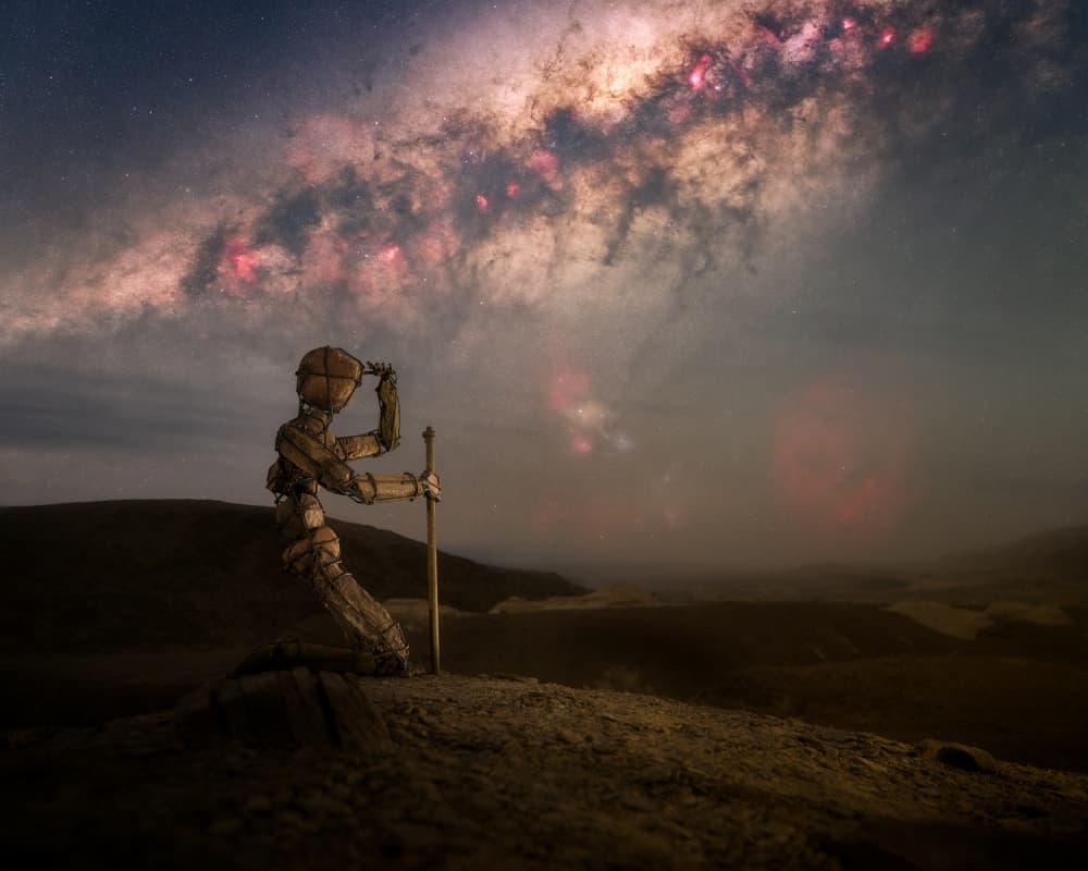 Knight Gazing Galaxy by Vikas Chander — canvas wall art