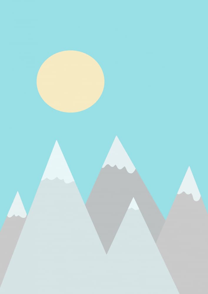 Minimalist Mountain Sun by Tine Taler — canvas wall art