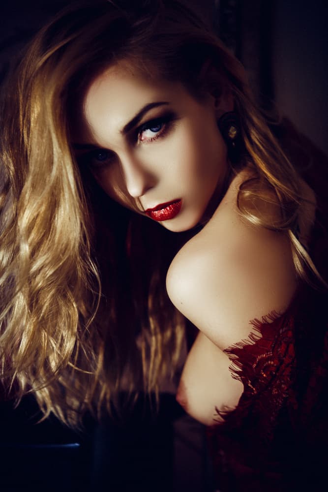 Intense Blonde Gaze by Ruslan Bolgov — canvas wall art