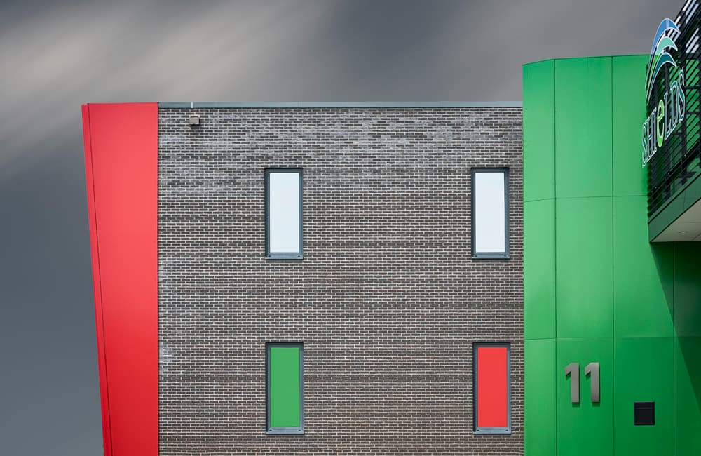 Color Block Building by Greetje van Son — canvas wall art