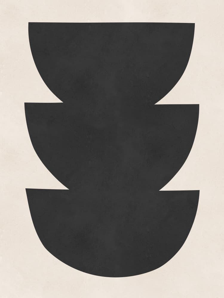 Stacked Black Semicircles by Vitor Costa — canvas wall art