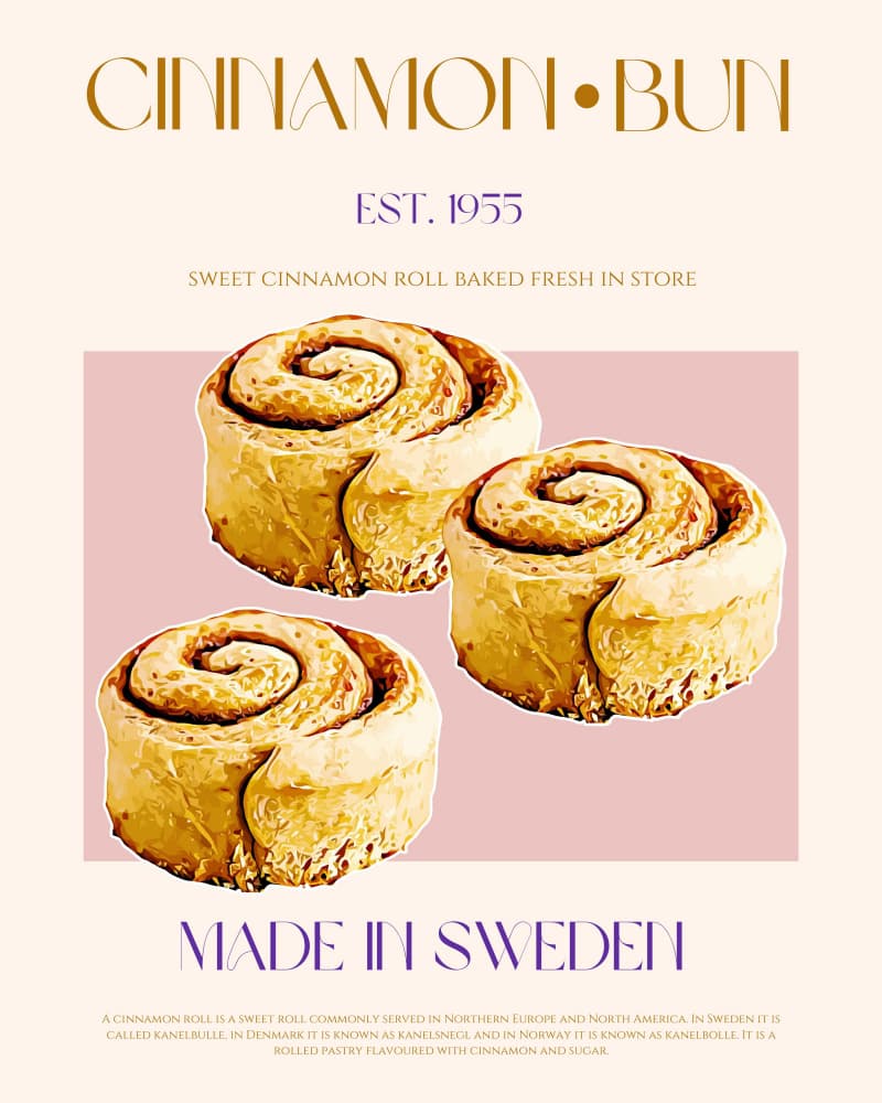 Swedish Cinnamon Buns by Nazma Khokhar — canvas wall art