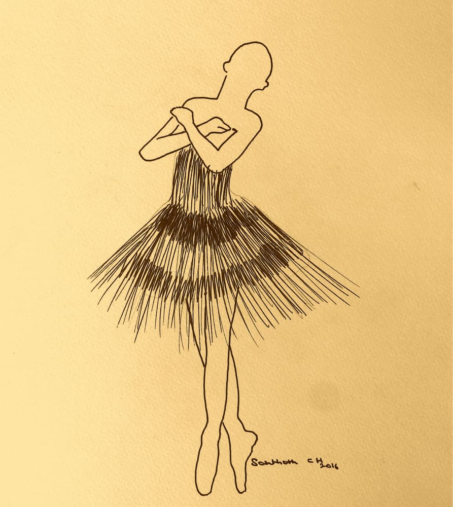 Graceful Ballerina Sketch by Santhosh ch — canvas wall art