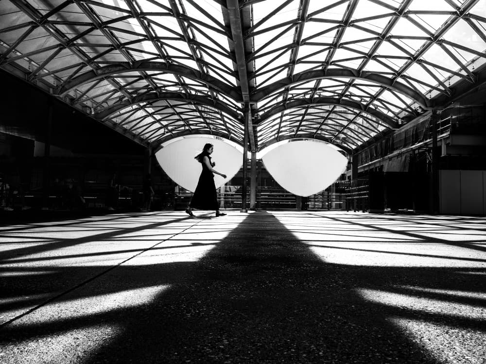 Walking Through Dramatic Shadows by Kenichiro Tsukada — canvas wall art