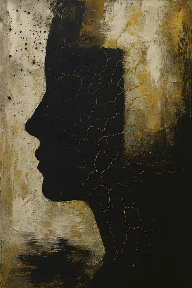 Golden Fragmented Mind by HUGO — canvas wall art