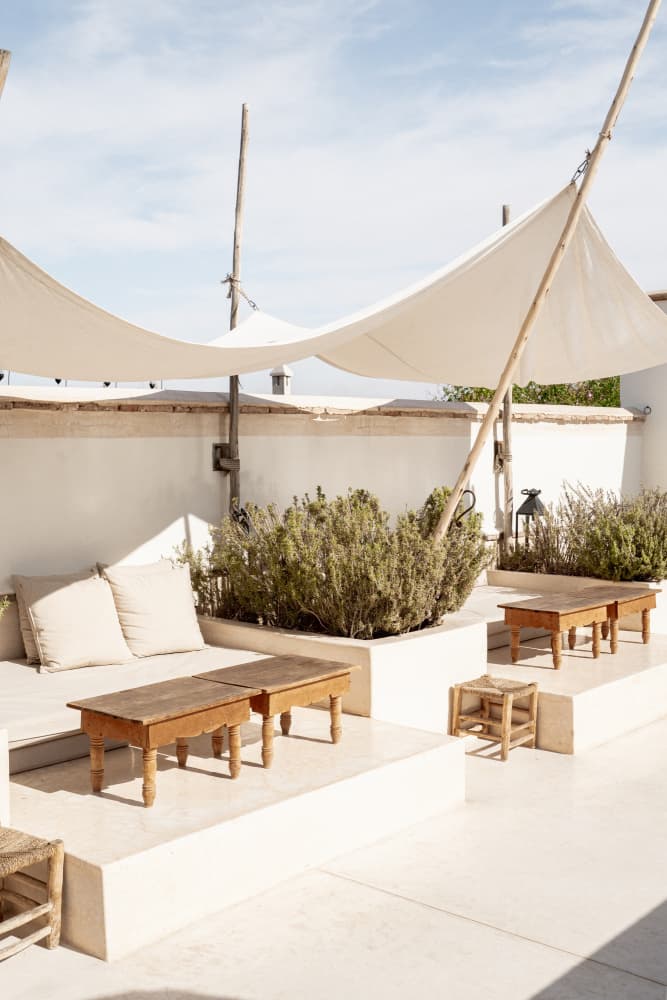 Serene White Patio by Henrike Schenk — canvas wall art