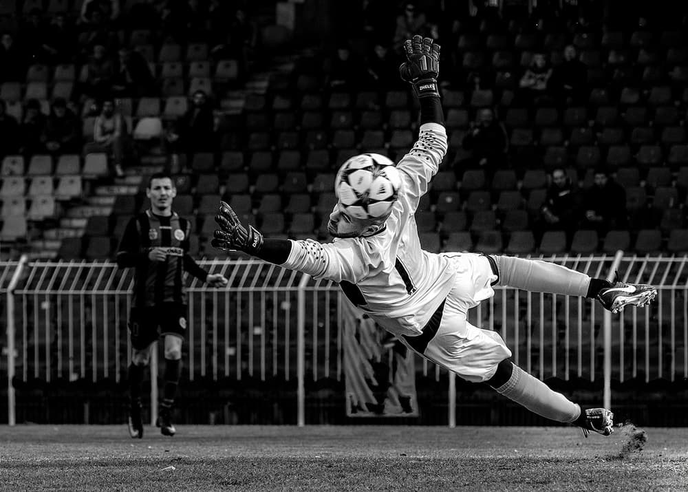 Dynamic Goalkeeper Save by Zhecho Planinski — canvas wall art