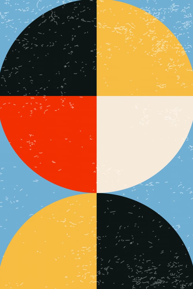 Retro Geometric Quadrants by jay stanley — canvas wall art