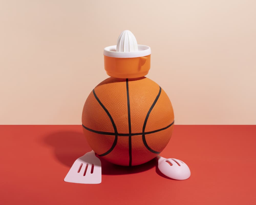 Basketball Kitchen Creation by Julia Ramiro — canvas wall art