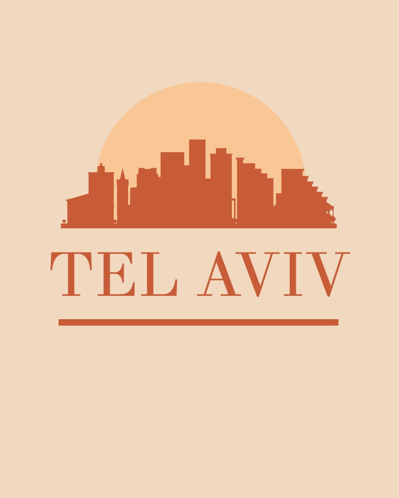Tel Aviv Sunset Skyline by Emiliano Deificus — canvas wall art