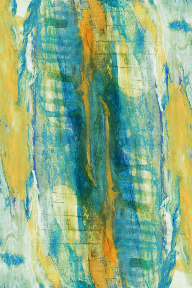 Vibrant Blue Gold Abstract by cartissi — canvas wall art