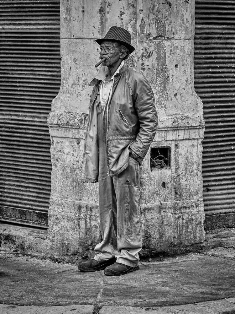 Pensive Man With Cigar by Andy Bauer — canvas wall art