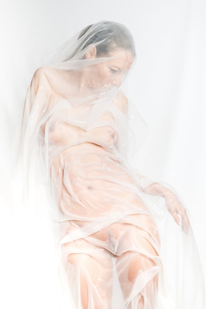 Nude Woman Draped by Christian Kurz — canvas wall art