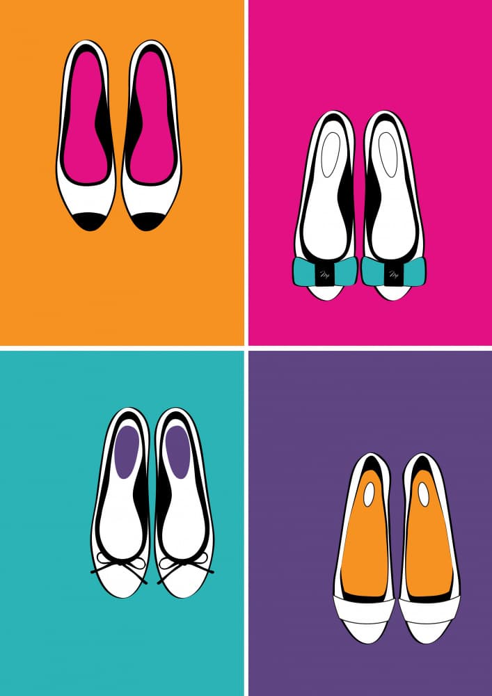 Colorful Ballet Flats by Martina — canvas wall art