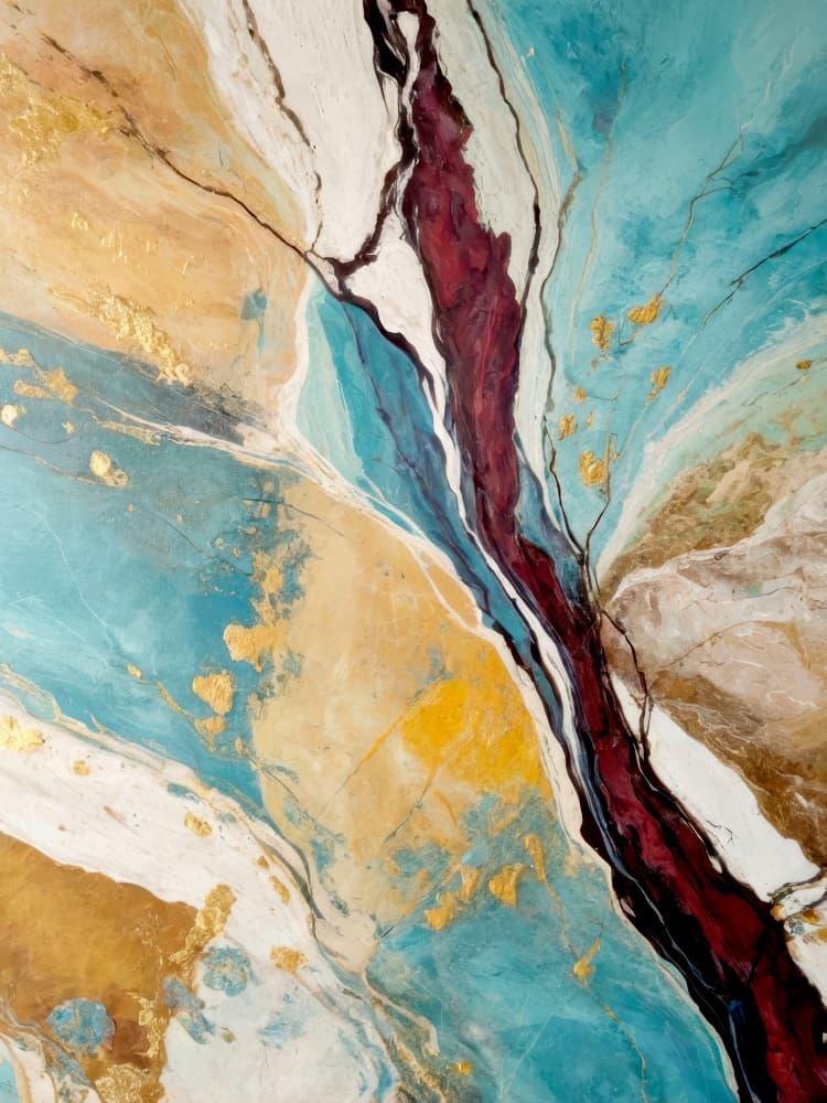 Teal Gold Marble Abstract by Alpenglow Workshop — canvas wall art