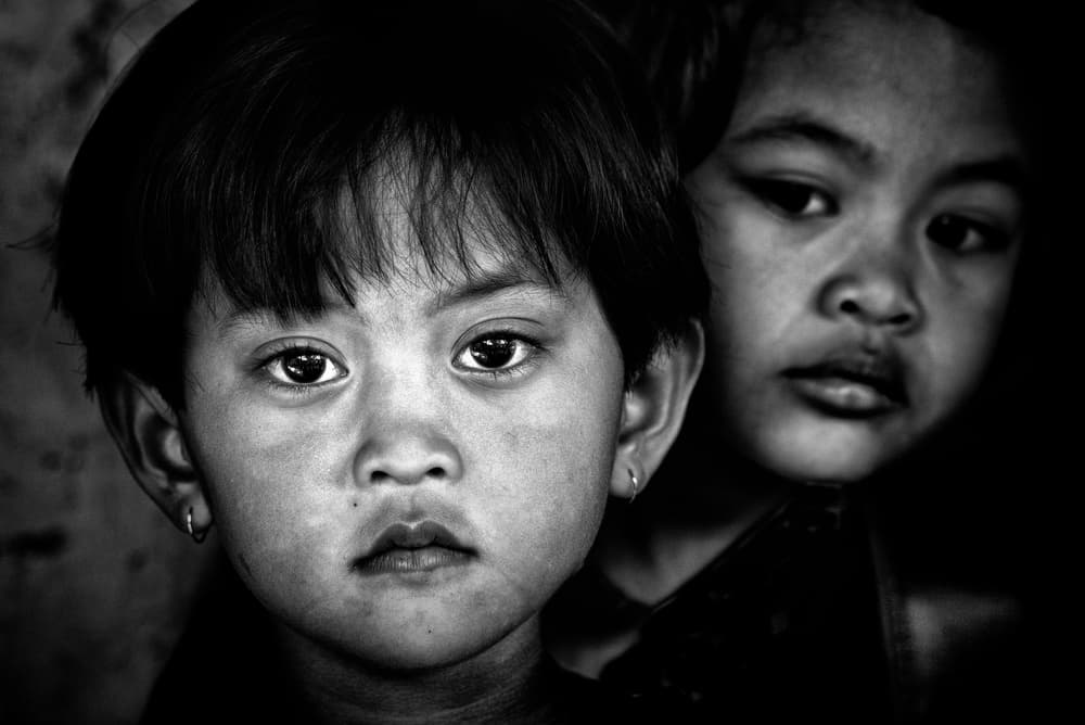 Two Thoughtful Children by Giovanni Cavalli — canvas wall art