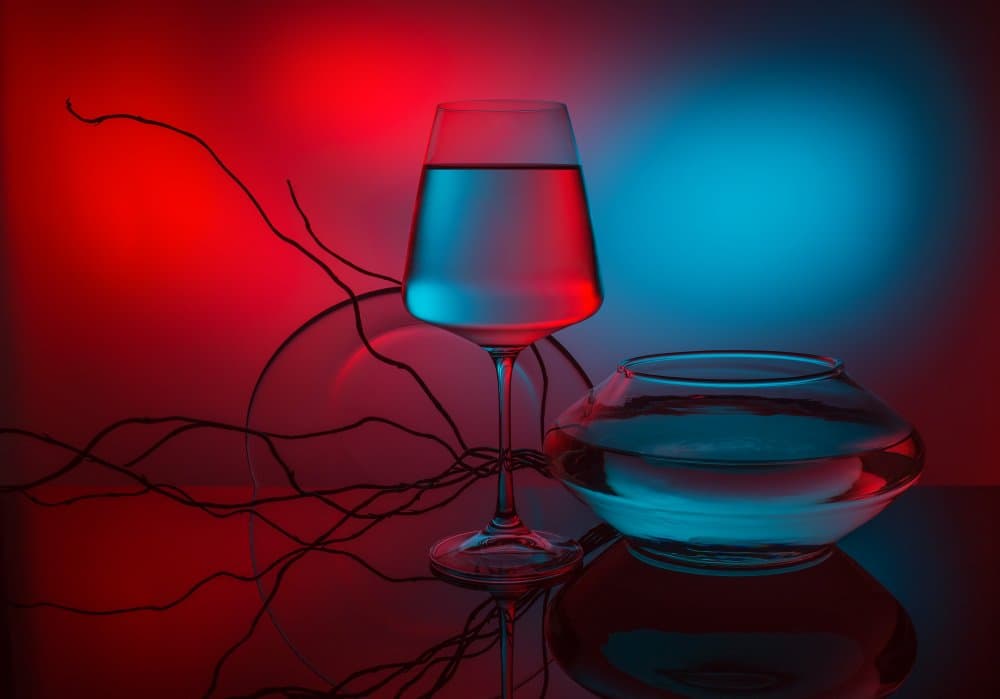 Red Blue Glass Glow by Evgeniy Popov — canvas wall art