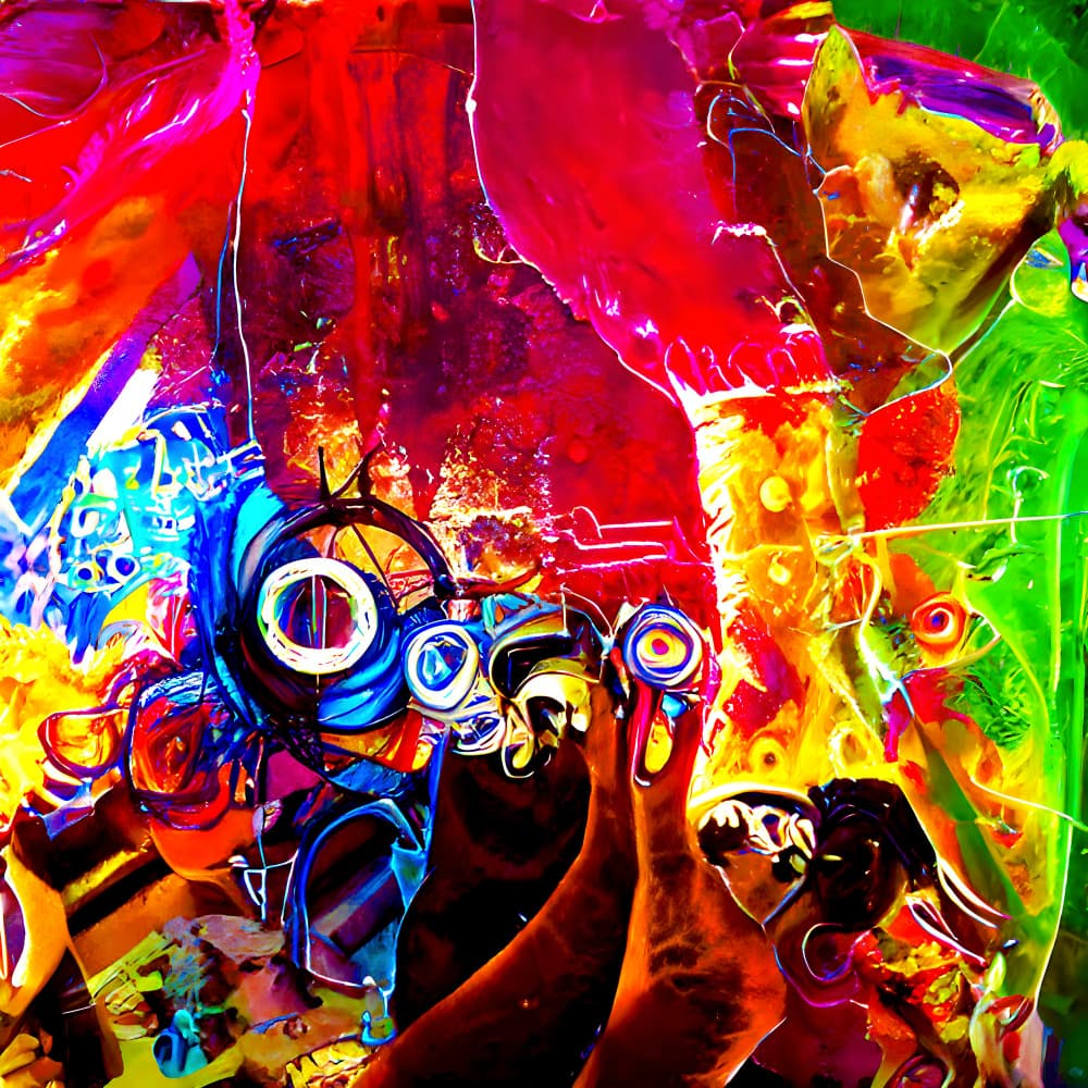 Vibrant Abstract Creature by mnemonixART — canvas wall art