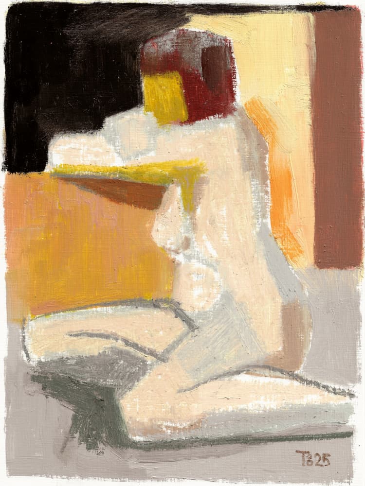 Abstract Seated Nude by Tore Bahnson — canvas wall art