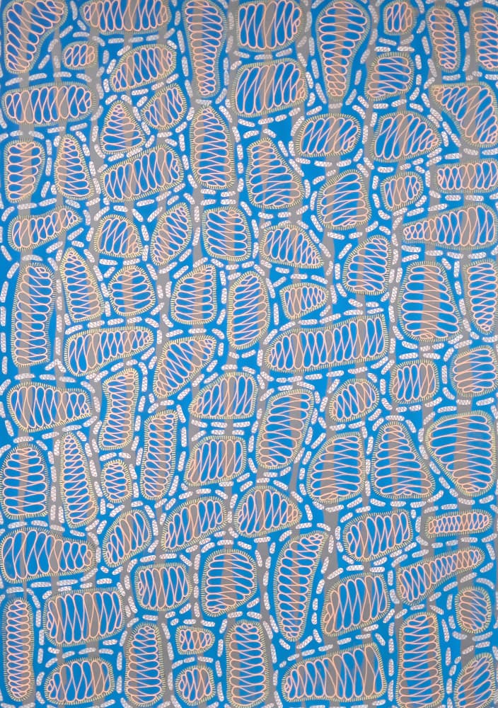 Abstract Blue Connections by Naomi Vona — canvas wall art