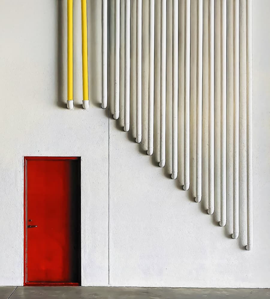 Modern Red Door Lines by Arnon Orbach — canvas wall art