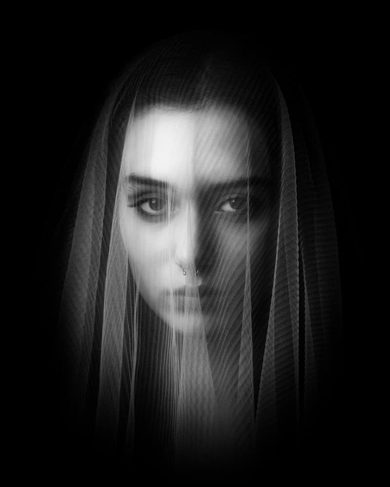 Enigmatic Veiled Gaze by Mehdi Mokhtari — canvas wall art