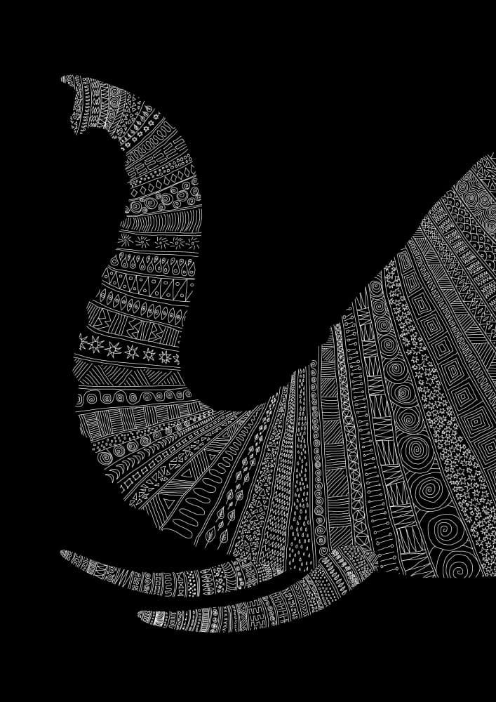 Ornate Elephant Trunk by Florent Bodart — canvas wall art