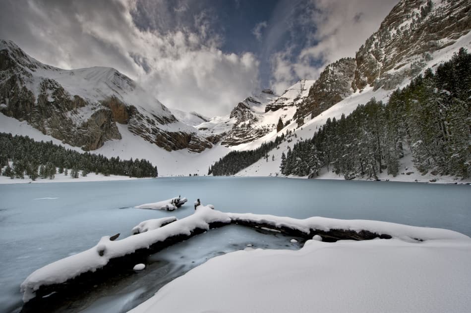 Frozen Mountain Lake by David Martin Castan — canvas wall art
