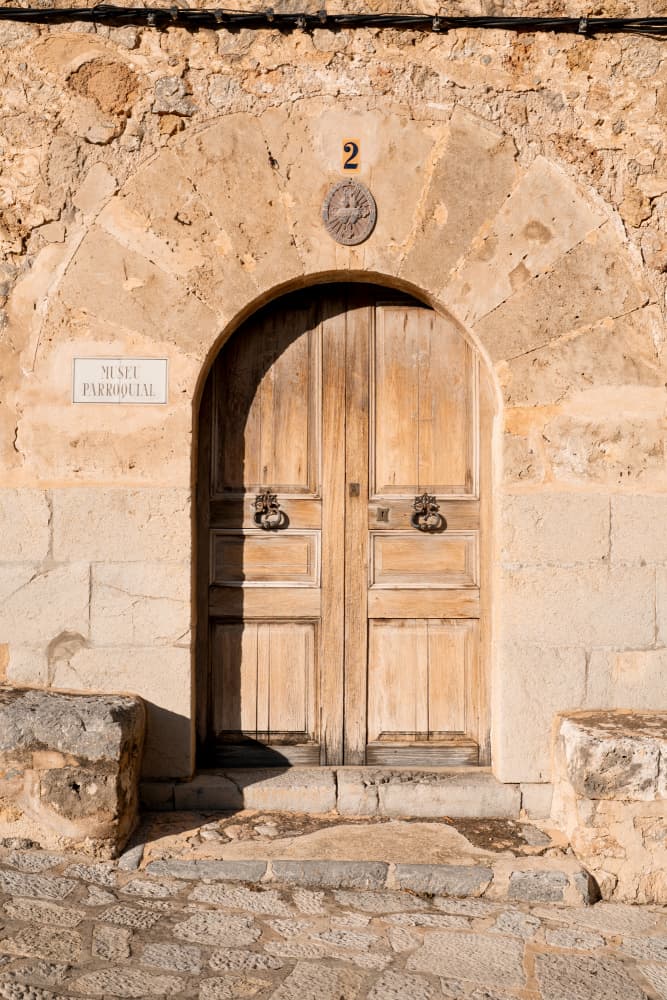 Rustic Arched Wooden Door by Henrike Schenk — canvas wall art