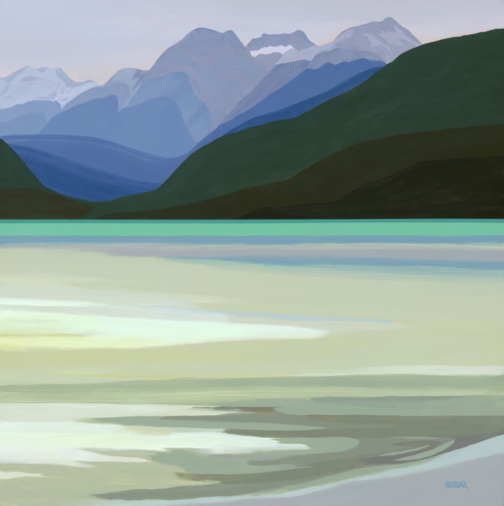 Mountain Lake Reflections by Angela Seear — canvas wall art