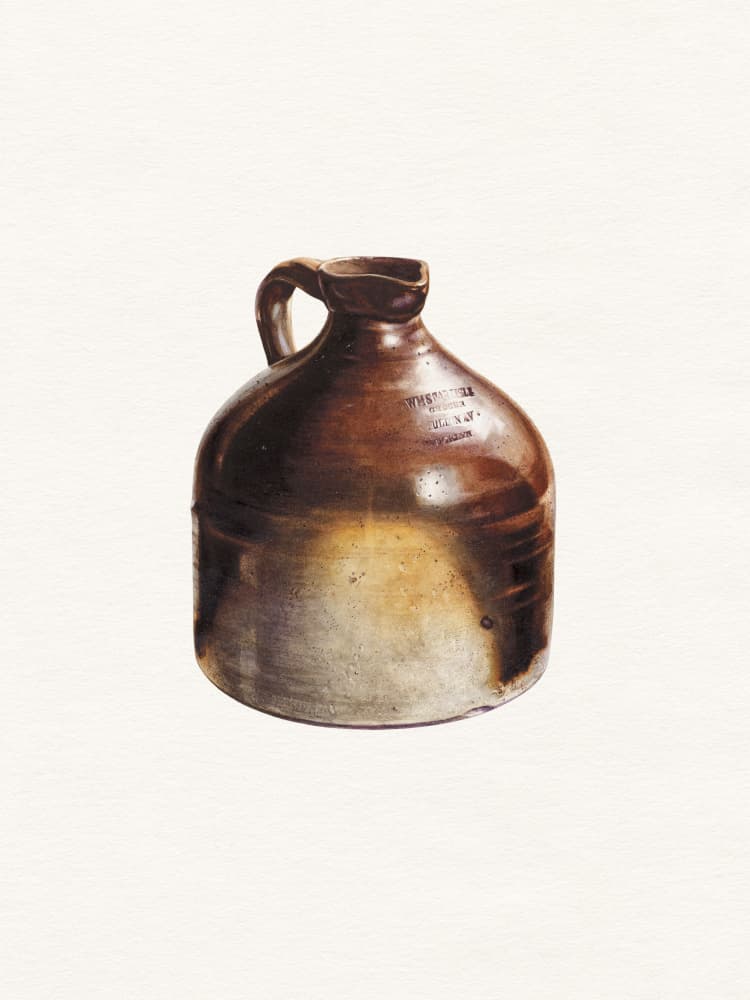 Rustic Stoneware Jug by Wild Violets — canvas wall art