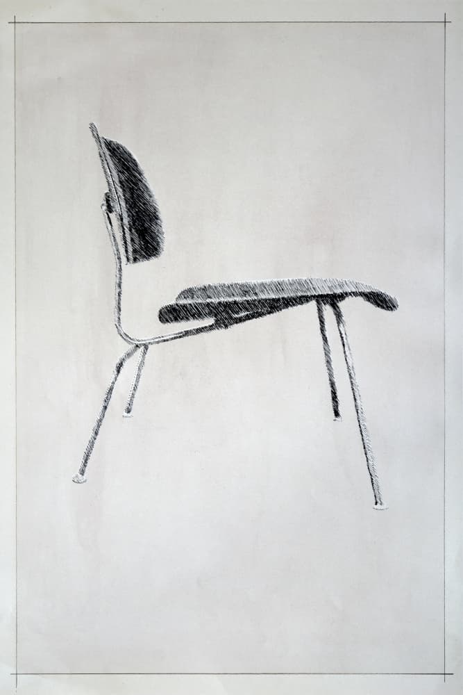 Mid Century Chair Sketch by David Diehl — canvas wall art