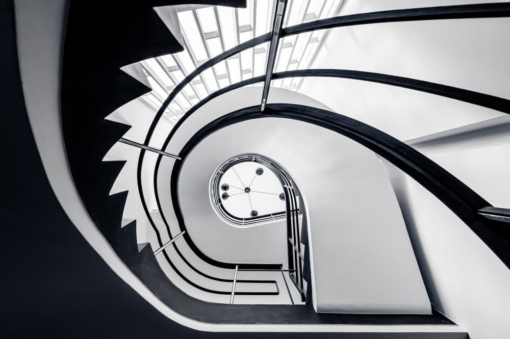 Elegant Spiral Staircase by Marc Huybrighs — canvas wall art