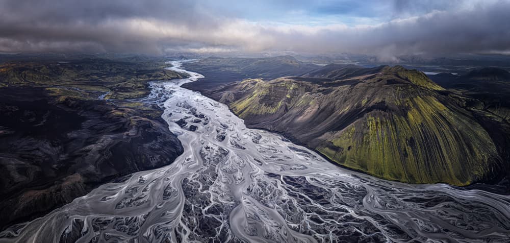Braided Glacial River by Yuan Su — canvas wall art