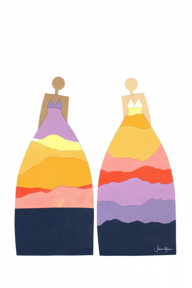 Colorful Sunset Dresses by Jemma Morris — canvas wall art