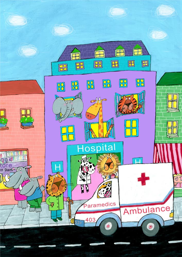 Ambulance Animal Hospital by Carla Daly — canvas wall art