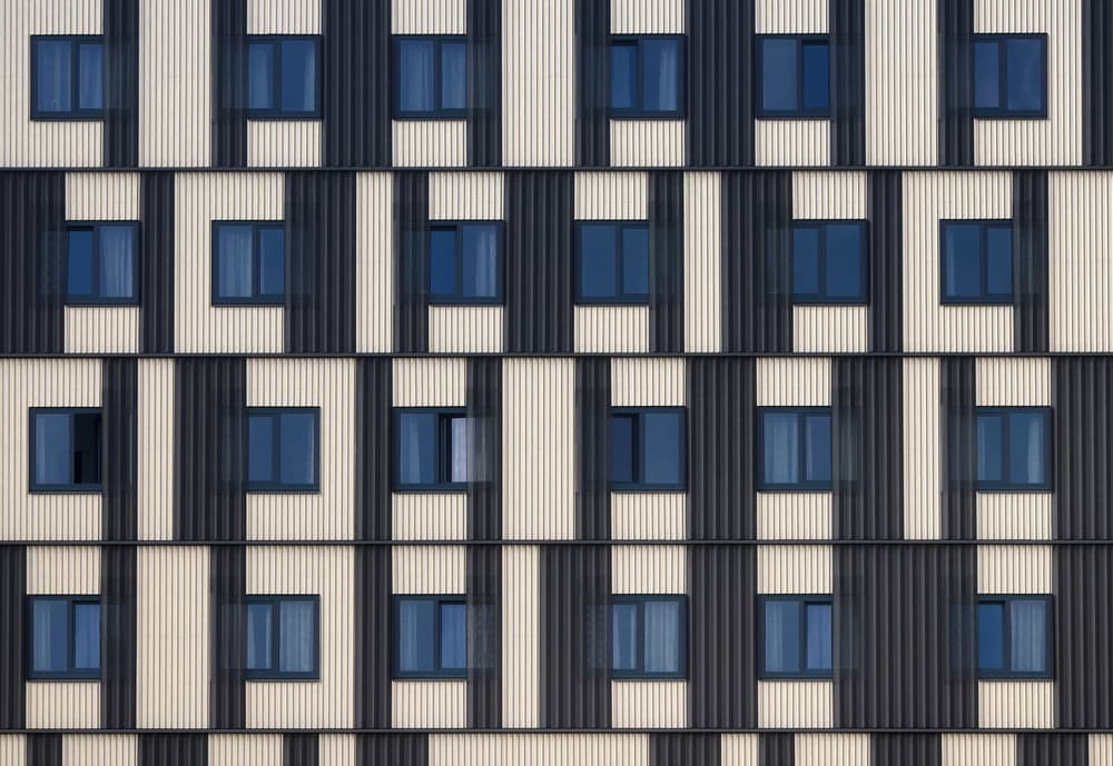 Rhythmic Building Facade by Hans-Wolfgang Hawerkamp — canvas wall art