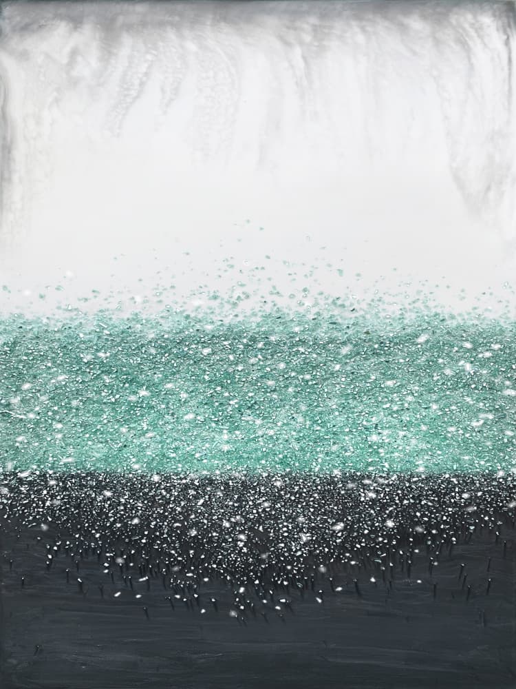 Sparkling Teal Horizon by Alyson Storms — canvas wall art