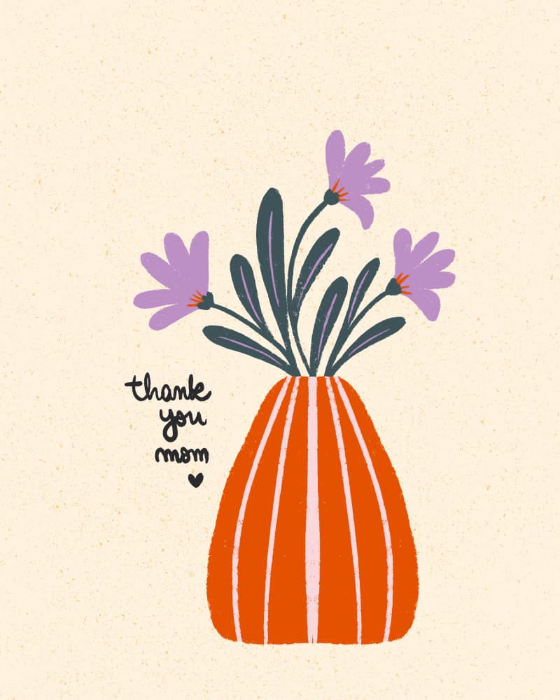 Thank You Mom Vase by Angela Minca — canvas wall art