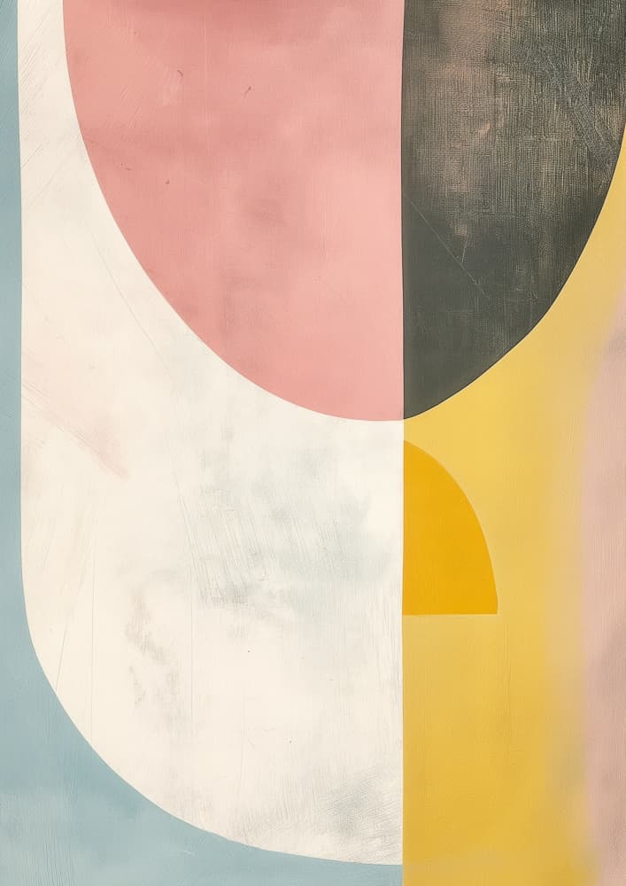 Abstract Color Blocks Curves by SHANDU — canvas wall art