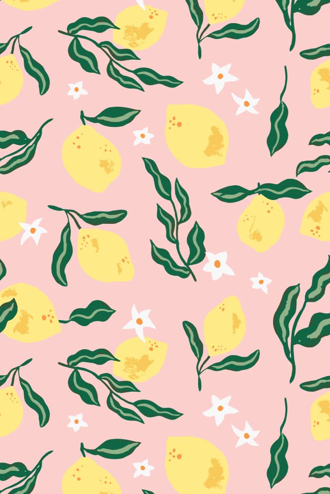 Pink Lemon Pattern by Karen Menzenbach — canvas wall art