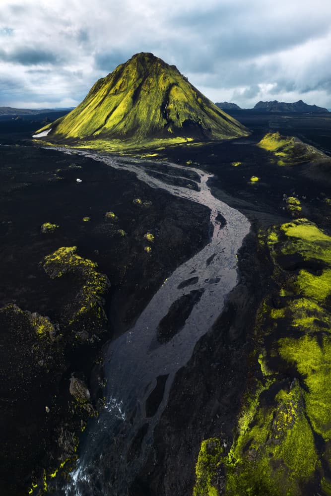 Volcanic River Moss Mountain by Daniel Gastager — canvas wall art