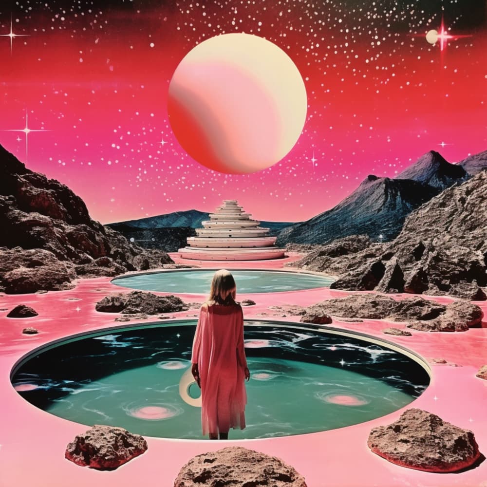 Woman in Pink Cosmic Oasis by Samantha Hearn — canvas wall art