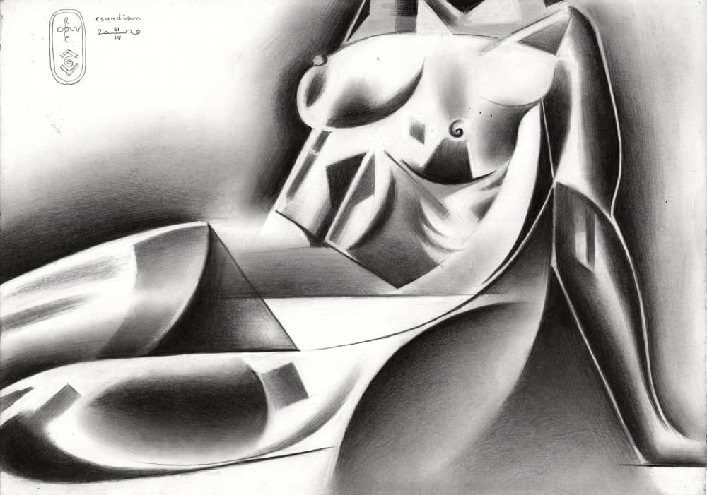 Cubist Female Recline by Corné Akkers — canvas wall art