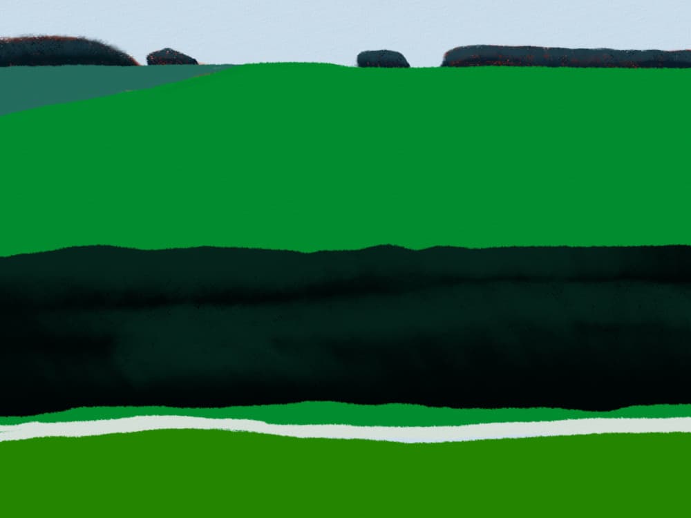 Minimalist Green Landscape by Little Dean — canvas wall art