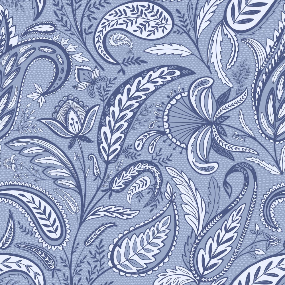 Ornate Blue Paisley Bloom by Alexandra Weise — canvas wall art
