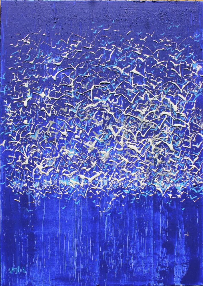 Abstract Blue Flight by Wayne Sleeth — canvas wall art